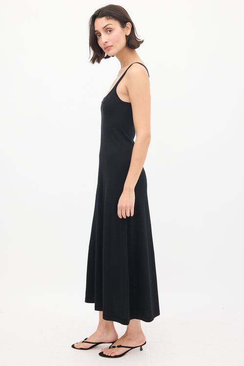 Gabriela Hearst Black Cashmere 
Silk Midi Tank Dress