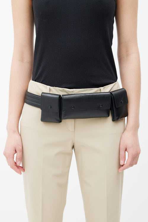 Gabriela Hearst Black Leather Utility Belt