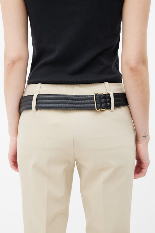 Gabriela Hearst Black Leather Utility Belt