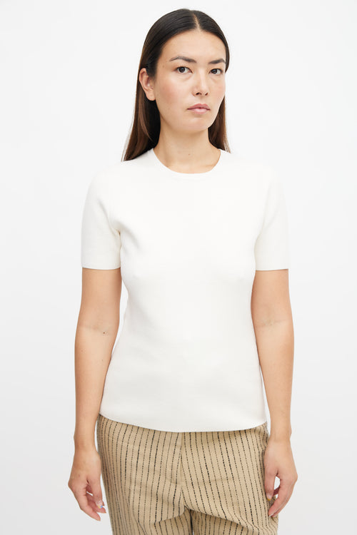 Gabriela Hearst Cream Cashmere Blend Ethel Top