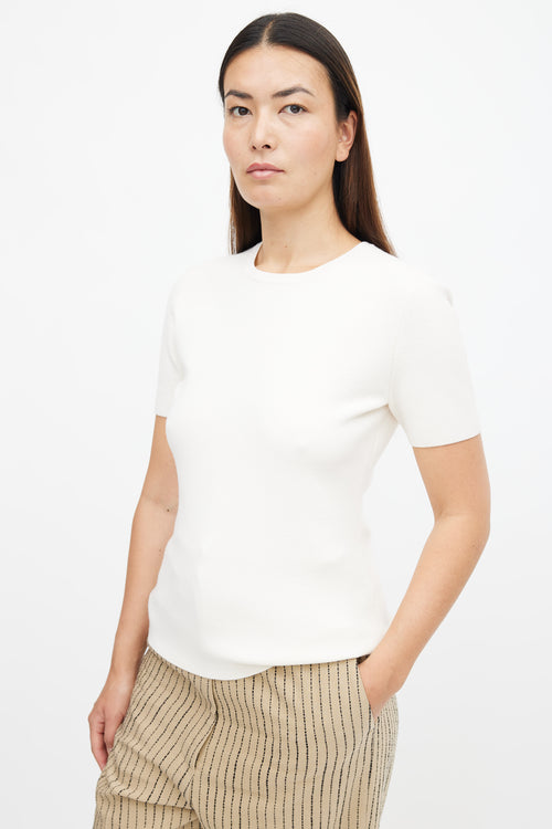 Gabriela Hearst Cream Cashmere Blend Ethel Top