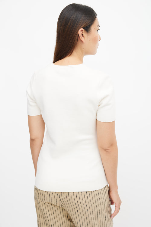 Gabriela Hearst Cream Cashmere Blend Ethel Top