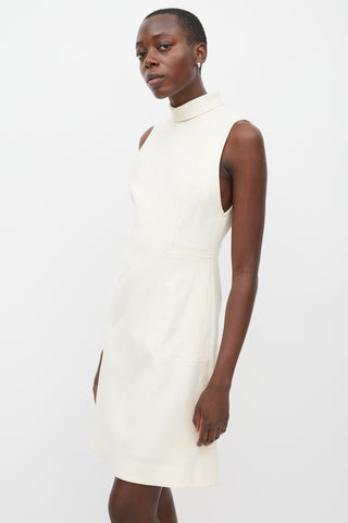 Gabriela Hearst Cream Panelled Turtleneck Dress