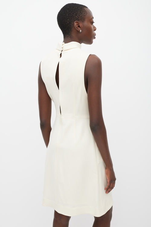 Gabriela Hearst Cream Panelled Turtleneck Dress