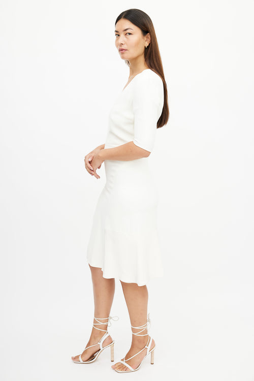 Gabriela Hearst Cream V-Neck Midi Dress