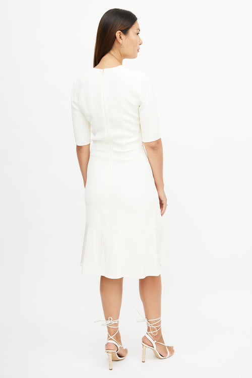 Gabriela Hearst Cream V-Neck Midi Dress