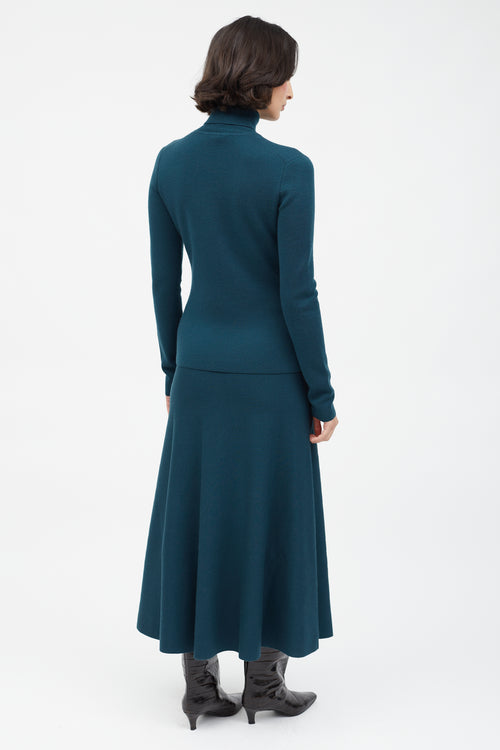 Gabriela Hearst Dark Green Cashmere Blend Skirt Set