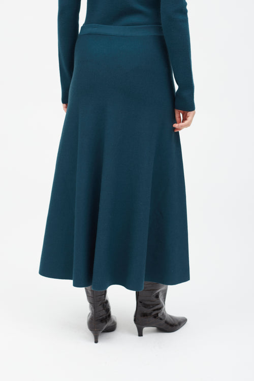 Gabriela Hearst Dark Green Cashmere Blend Skirt Set