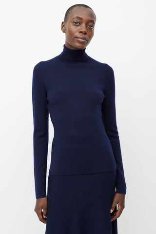 Gabriela Hearst Navy Wool Sweater 
Skirt Set