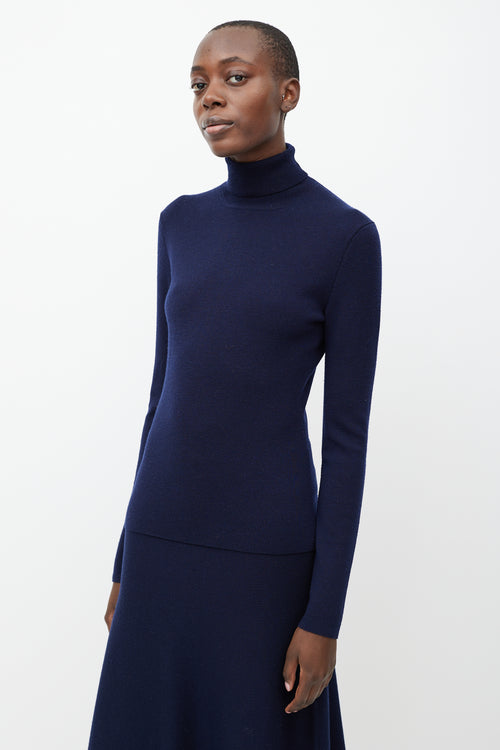 Gabriela Hearst Navy Wool Sweater 
Skirt Set