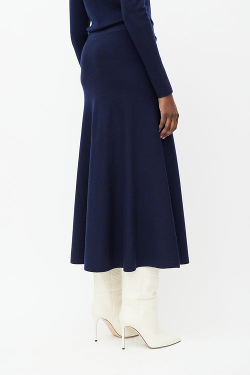 Gabriela Hearst Navy Wool Sweater 
Skirt Set