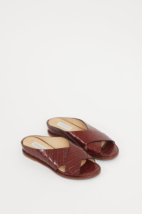 Gabriela Hearst Brown Embossed Leather Ellington Sandal