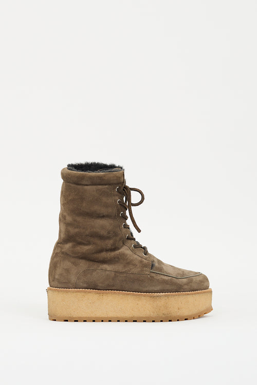 Gabriela Hearst Brown Suede 
Shearling David Boot