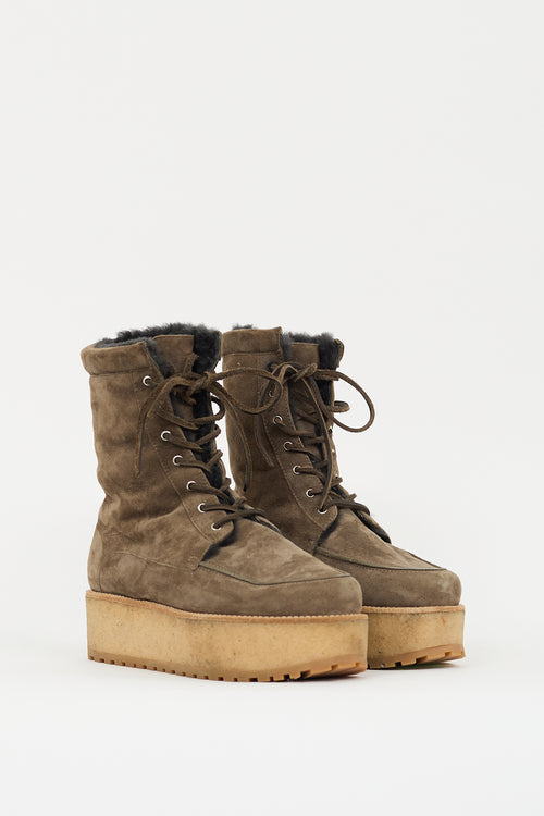 Gabriela Hearst Brown Suede 
Shearling David Boot