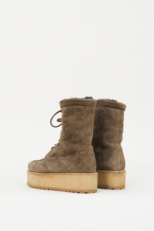 Gabriela Hearst Brown Suede 
Shearling David Boot