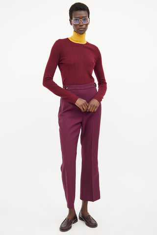 Gabriela Hearst Burgundy 
Yellow High neck Top