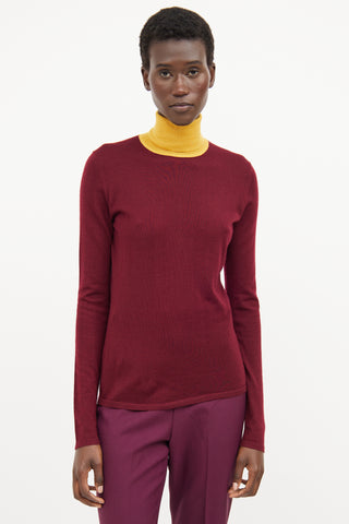 Gabriela Hearst Burgundy 
Yellow High neck Top