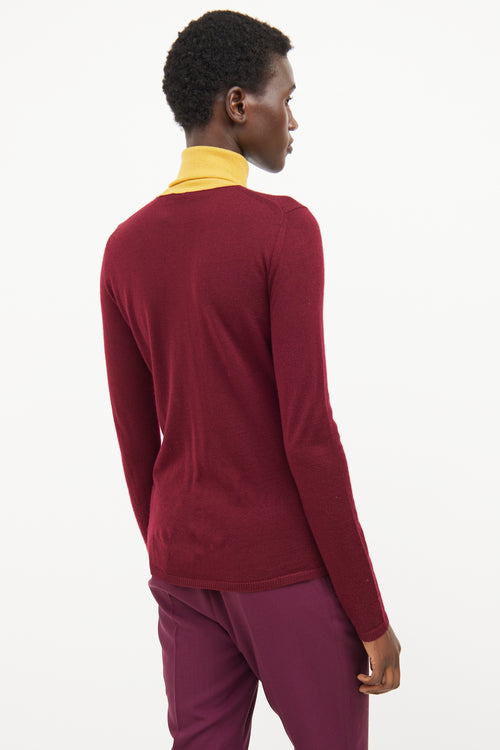 Gabriela Hearst Burgundy 
Yellow High neck Top