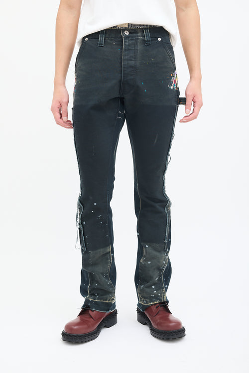 Gallery Dept. Black 
Multi LA Flare Carpenter Jeans