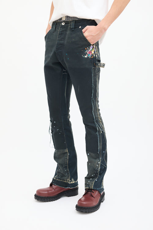 Gallery Dept. Black 
Multi LA Flare Carpenter Jeans