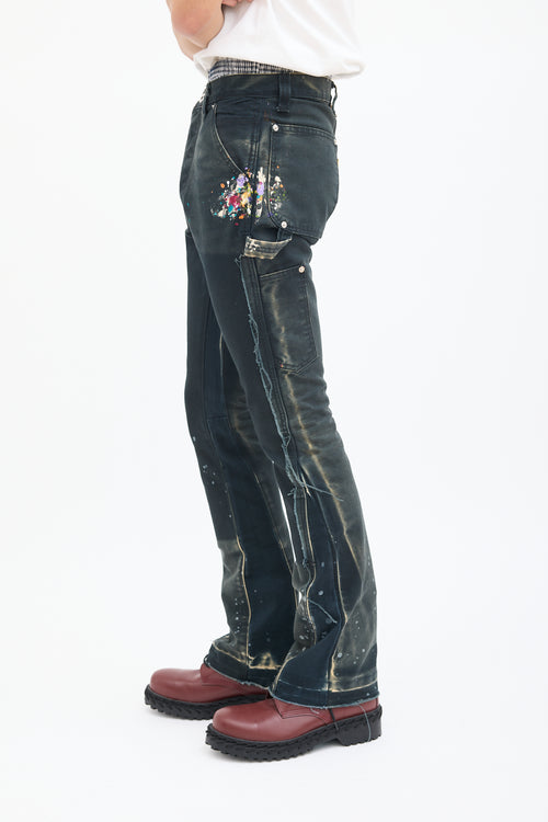 Gallery Dept. Black 
Multi LA Flare Carpenter Jeans