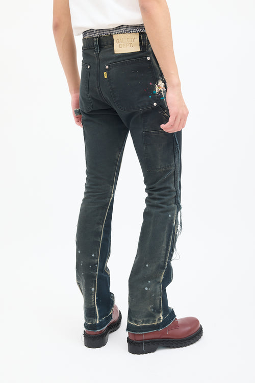 Gallery Dept. Black 
Multi LA Flare Carpenter Jeans