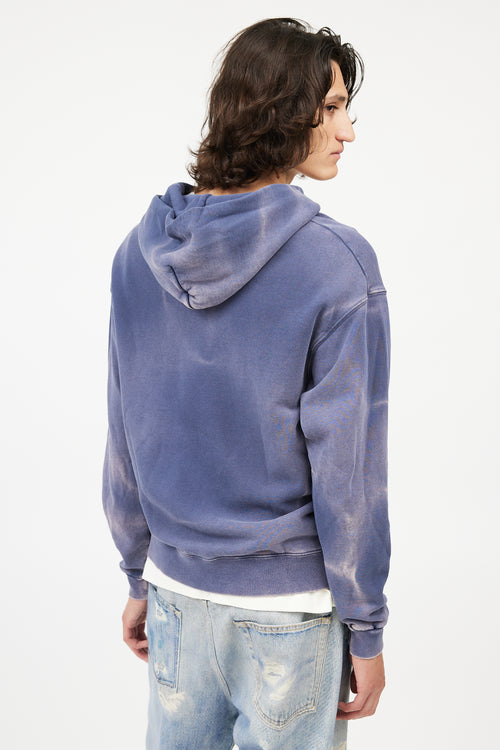 Gallery Dept. Blue Distressed Zip Hoodie