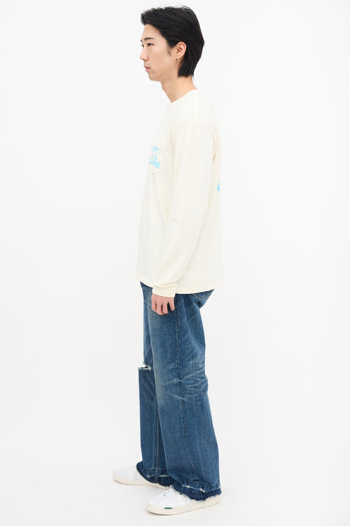 Gallery Dept. Cream Long Sleeve Logo T-Shirt