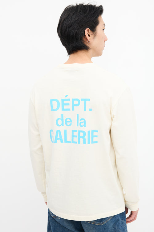 Gallery Dept. Cream Long Sleeve Logo T-Shirt