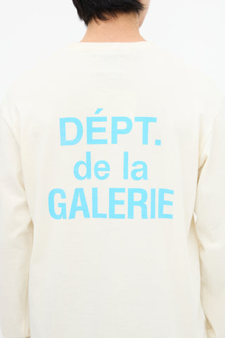 Gallery Dept. Cream Long Sleeve Logo T-Shirt