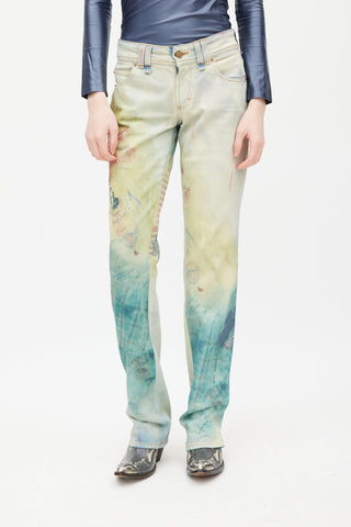 Galliano Blue 
Multicolour Graident Jeans