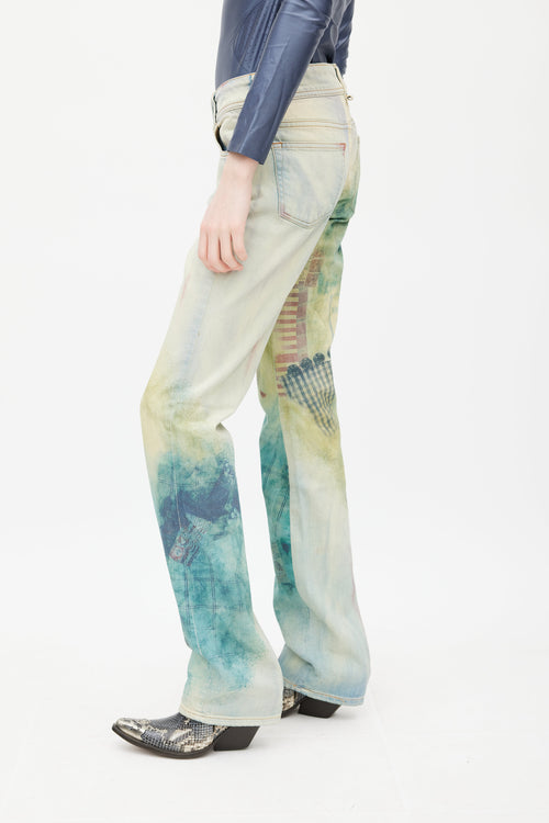 Galliano Blue 
Multicolour Graident Jeans