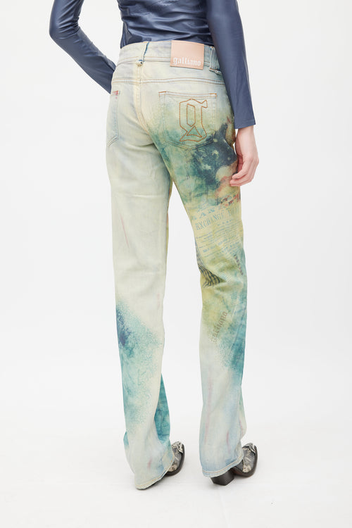 Galliano Blue 
Multicolour Graident Jeans