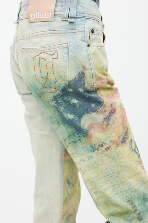 Galliano Blue 
Multicolour Graident Jeans