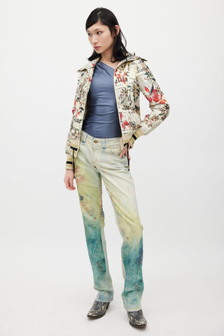 Galliano Blue 
Multicolour Graident Jeans