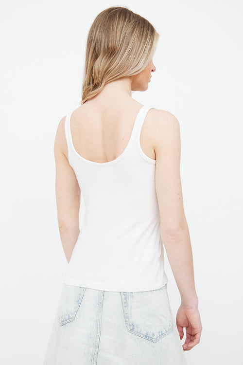 Galliano White 
Grey Graphic  Top