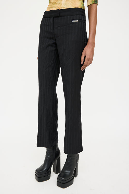 John Galliano Black Wool Striped Suit