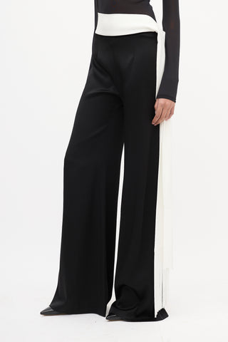 Galvan Black 
White Fringe Sash Trouser