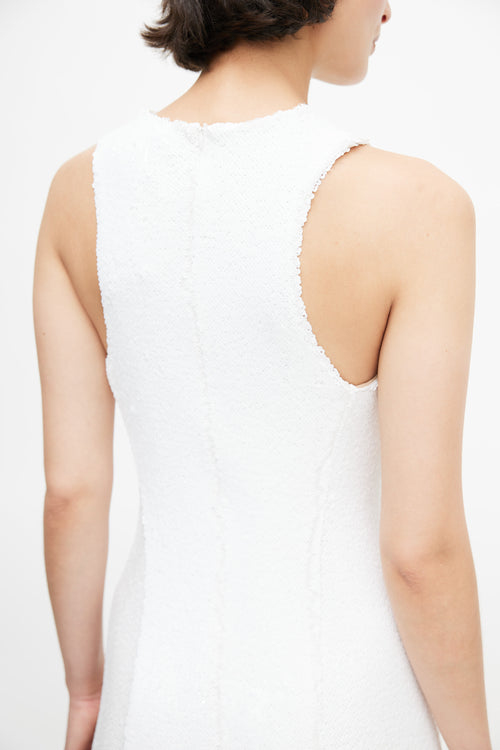 Galvan London White Salar Sequin Racerback Gown