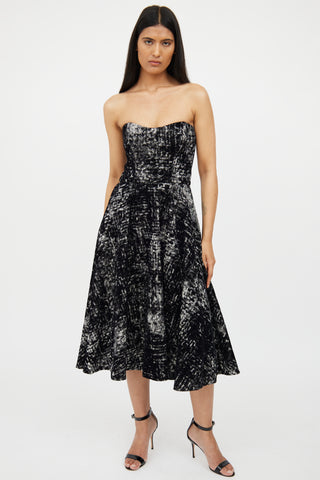 Giambattista Valli Black 
White Velvet Lace Dress