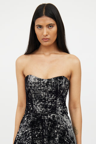 Giambattista Valli Black 
White Velvet Lace Dress