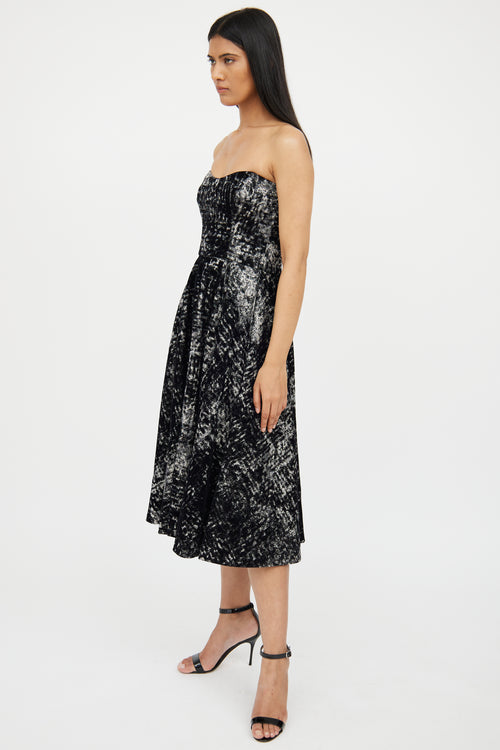 Giambattista Valli Black 
White Velvet Lace Dress