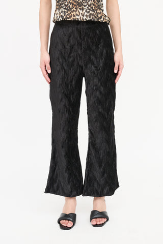 Ganni Pleated Satin High Rise Pant