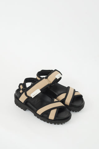 Ganni Black 
Beige Hiking Sandal