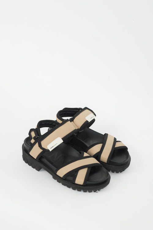 Ganni Black 
Beige Hiking Sandal