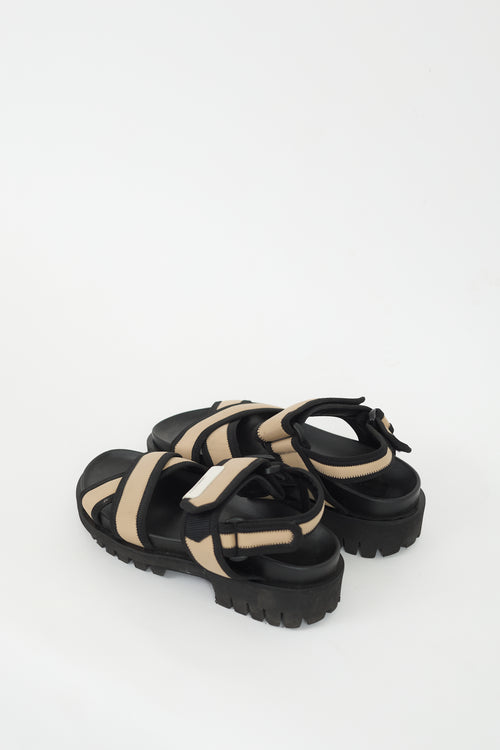 Ganni Black 
Beige Hiking Sandal