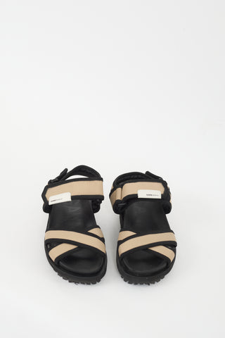 Ganni Black 
Beige Hiking Sandal