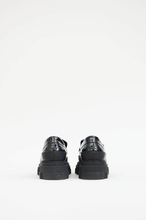 Ganni Black Patent Platform Loafer