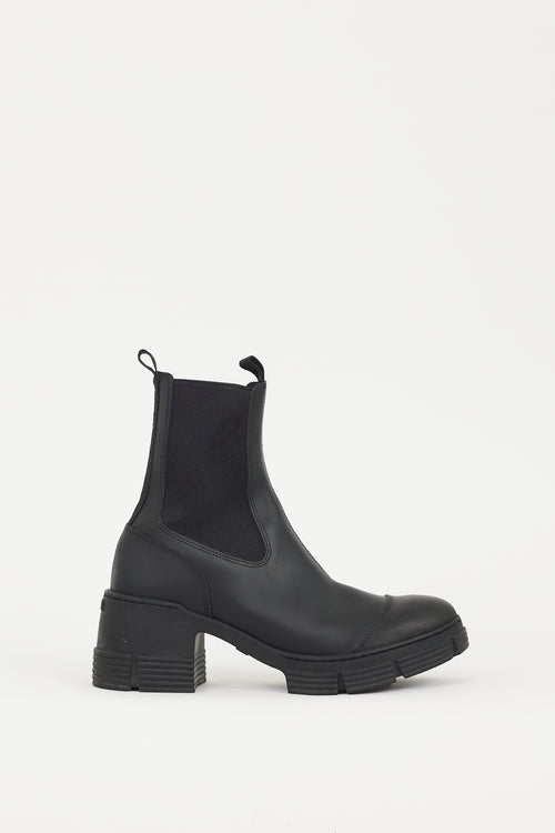 Ganni Black Rubber City Chelsea Boot