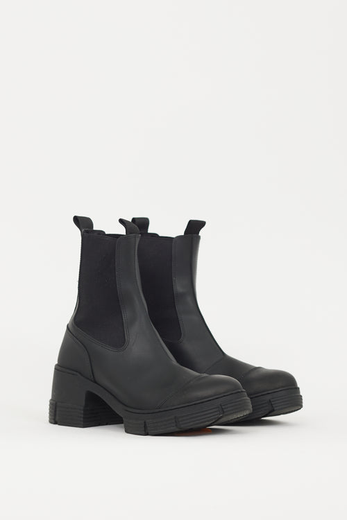 Ganni Black Rubber City Chelsea Boot